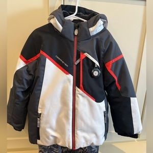Obermeyer boys snow suit. Jacket and bibs, gently used, very good condition